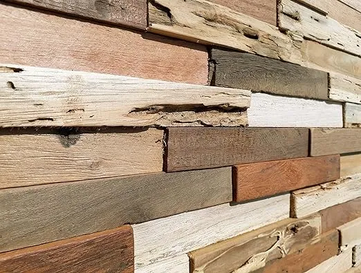 WoodyWalls 3D Reclaimed Barn Wood Wall Panels | DIY Glue and Nails Installation | Premium Set of 10 Panels (9.5 sq. ft. per Box) Original Rustic