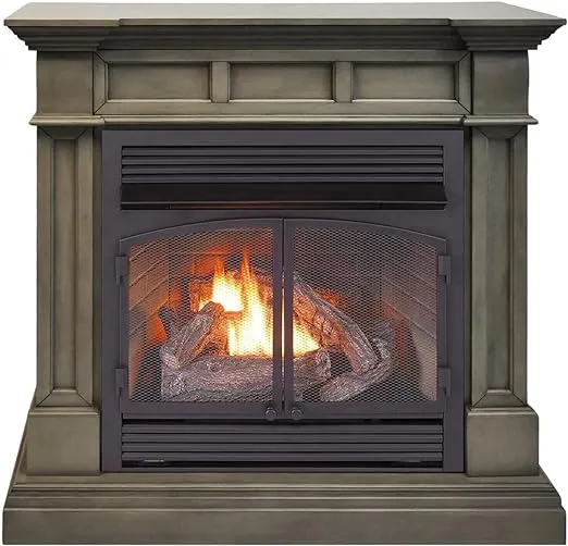 Duluth Forge Dual Fuel Ventless Gas Fireplace - 32,000 BTU, Remote Control, Slate Gray Finish, Model DFS-400R-2GR