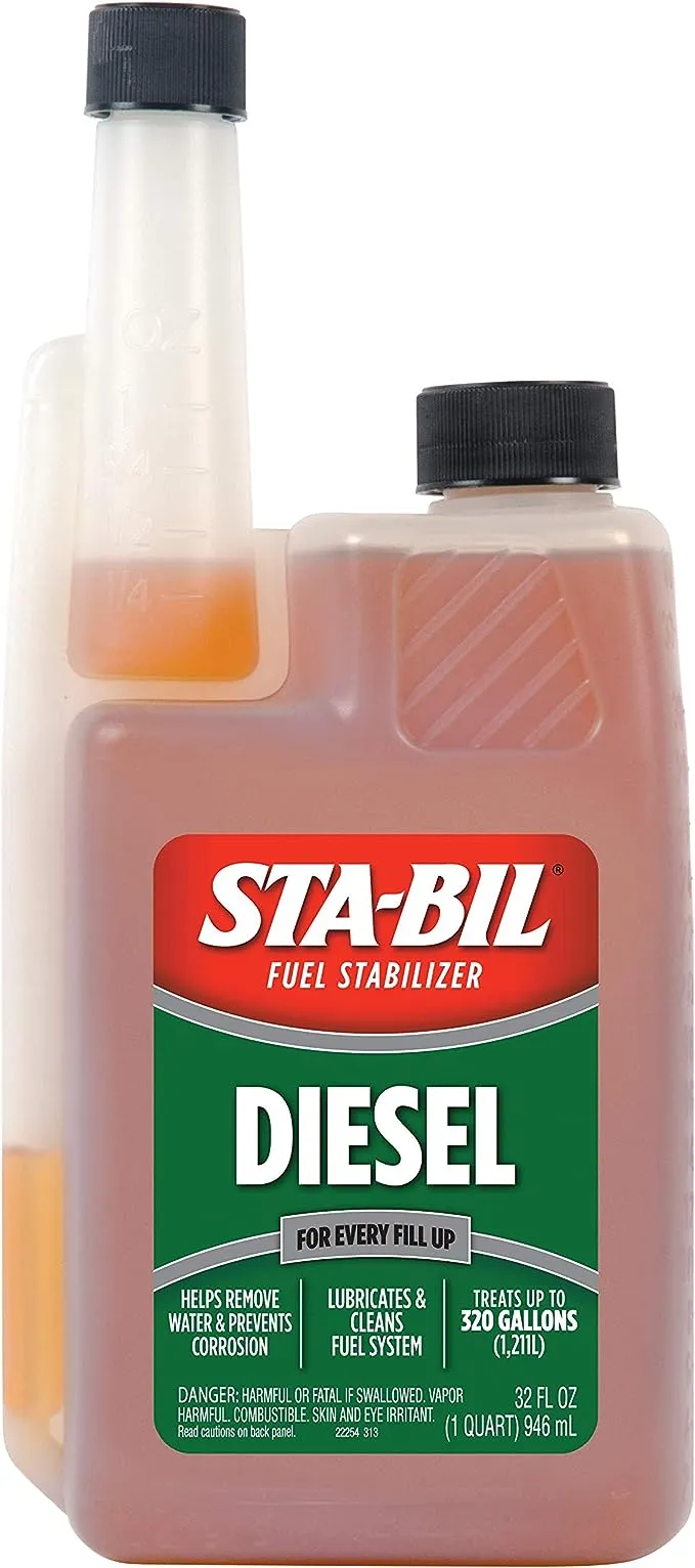 STA-BIL Diesel Fuel Stabilizer And Performance Improver - Keeps Diesel Fuel Fresh For Up To 12 Months - Lubricates And Cleans The Fuel System - Treats 320 Gallons, 32 fl. oz. (22254)