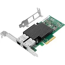 10Gb RJ45 PCI-E Network Card NIC, Compare to Intel X550-T2, with Intel X550-AT2 Chip, Dual RJ45 Ports, PCI Express 3.0 X4, Ethernet Converged Network Adapter Support Windows/Linux/VMware Esxi