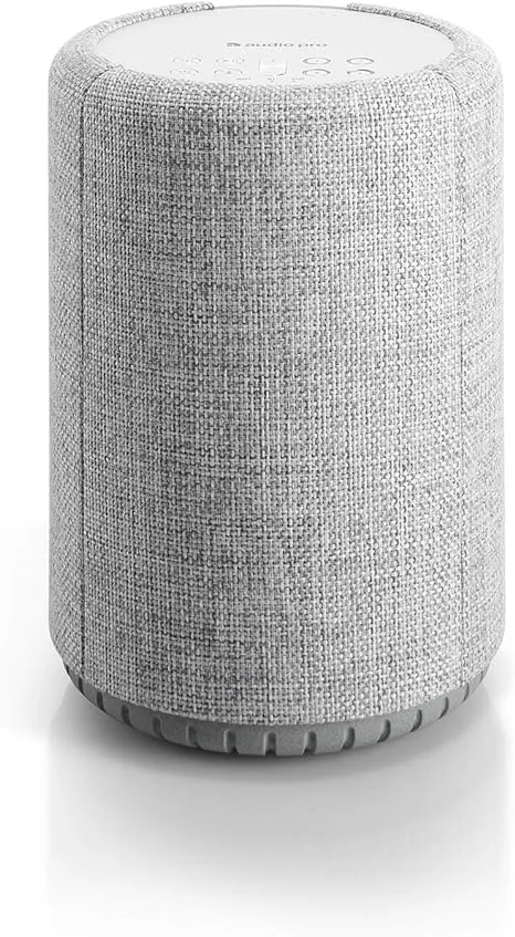 Audio Pro Portable Bluetooth Speakers, High Fidelity Wireless Speaker with Alexa, Bluetooth, WiFi, Spotify, MultiRoom, Indoor, Outdoor, Travel, Light Grey