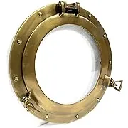 Medieval Replicas 12" Maritime Antique Porthole Round Window Glass Nautical Boat Ship Porthole Decor