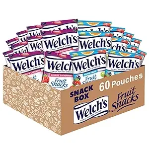 Welch's Fruit Snacks, Mixed Fruit & Berries 'N Cherries Bulk Variety Pack, Gluten Free, 0.8 oz Individual Single Serve Bags (Pack of 60)Welch's Fruit Snacks, Mixed Fruit & Berries 'N Cherries B…