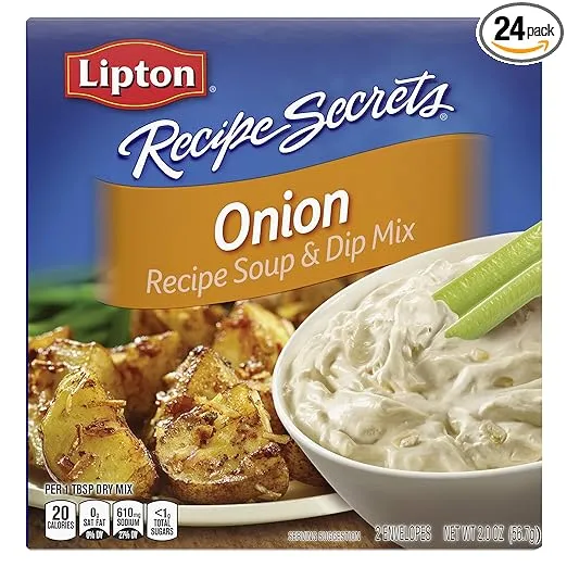 Lipton Soup Recipe Secrets Soup and Dip Mix for a Delicious Meal Onion Great with Your Favorite Recipes, 2 Oz, Pack of 24