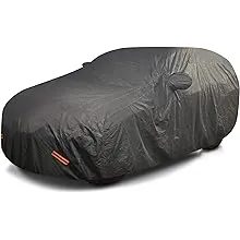 Mockins 190" x 75" x 72" Black Heavy Duty PVC & Cotton Lined - SUV Cover | Breathable & Waterproof