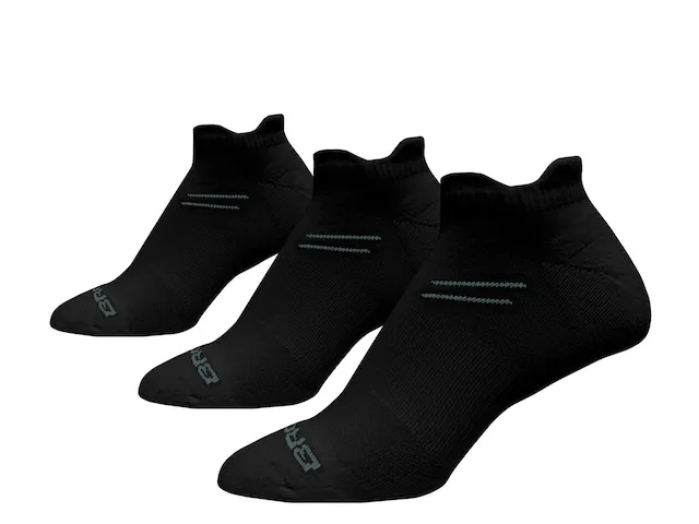 Brooks Run-In Ankle Socks 3-Pk Black Unisex sz M Low Cut Tab Athletic Running