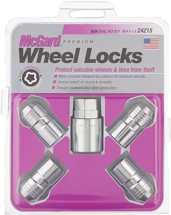 McGard 24215 Chrome Silver Cone Seat Wheel Lock Set