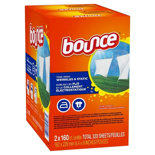 Bounce Fabric Softener Dryer Sheet Outdoor Fresh, 160 Sheets (Pack of 2)