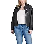 Levi's Women's Faux Leather Motocross Racer Jacket (Standard and Plus)