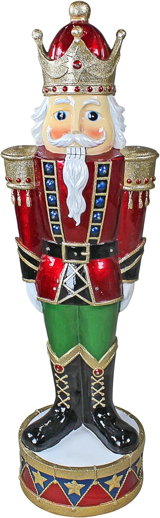 36in Nutcracker Decoration With Multicolor Lights In Red