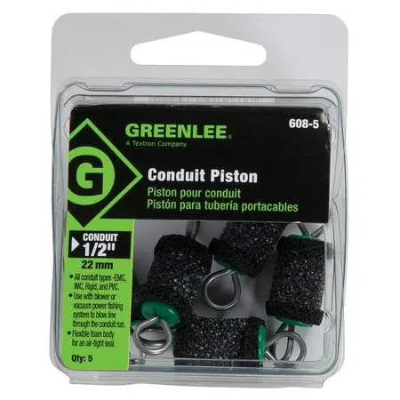 Greenlee 608-5 Piston, Foam, 1/2 In, Pk5