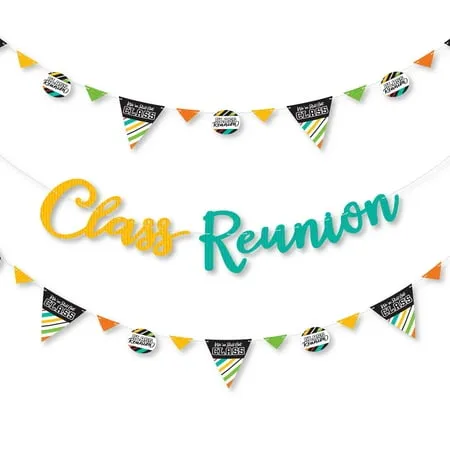 Big Dot of Happiness Still Got Class - High School Reunion Party Letter Banner Decoration - 36 Banner Cutouts and Class Reunion Banner Letters