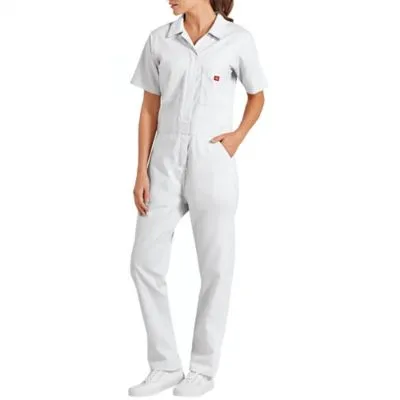 Dickies Women's Flex Temp-iQ Short-Sleeve Coveralls, White