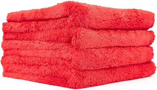 The Rag Company - Eagle Edgeless 500 (4-Pack) Professional Korean 70/30 Blend Super Plush Microfiber Detailing Towels, 500GSM, 16in x 16in, RedThe Rag Company - Eagle Edgeless 500 (4-Pack) Professional Korean 70/30 Blend Super Plush Microfiber Detailing 