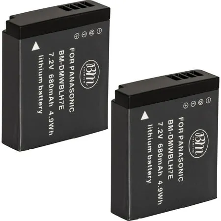 BM 2X DMW-BLH7 Batteries for Lumix DC-GX850, DMC-LX10, DMC-LX15, DMC-GM1 DMC-GM5