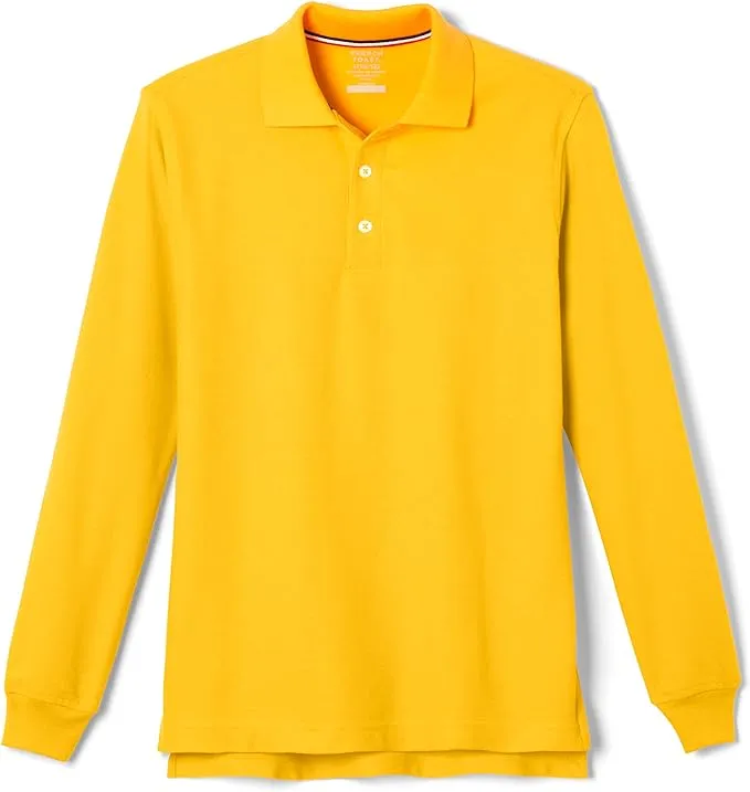 French Toast Pique Polo School Uniform Shirt with Long Sleeves for Boys and Girls