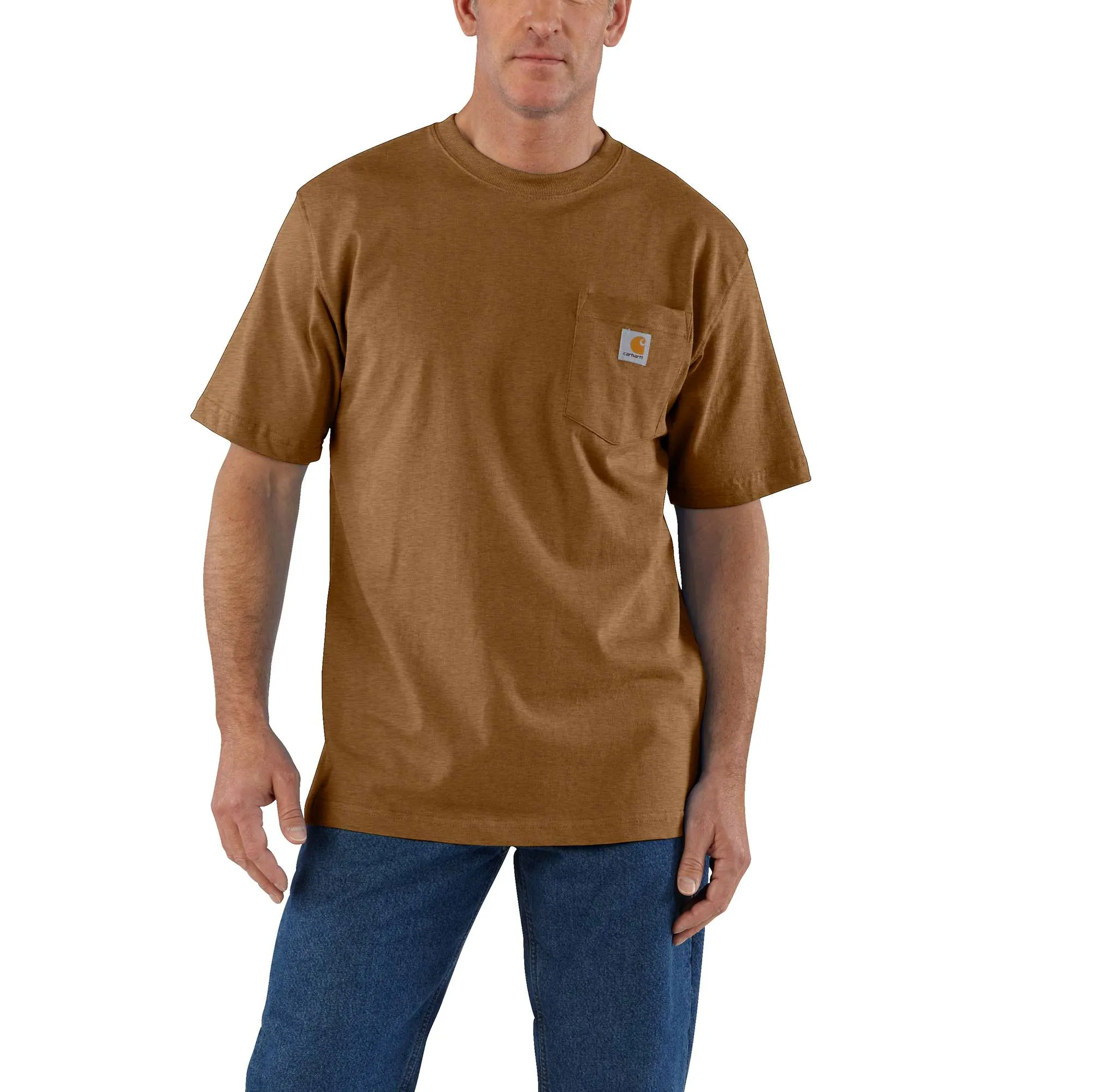 Carhartt Men's Brown/Tan Knit Short Sleeve Solid T-shirt (4Xl)