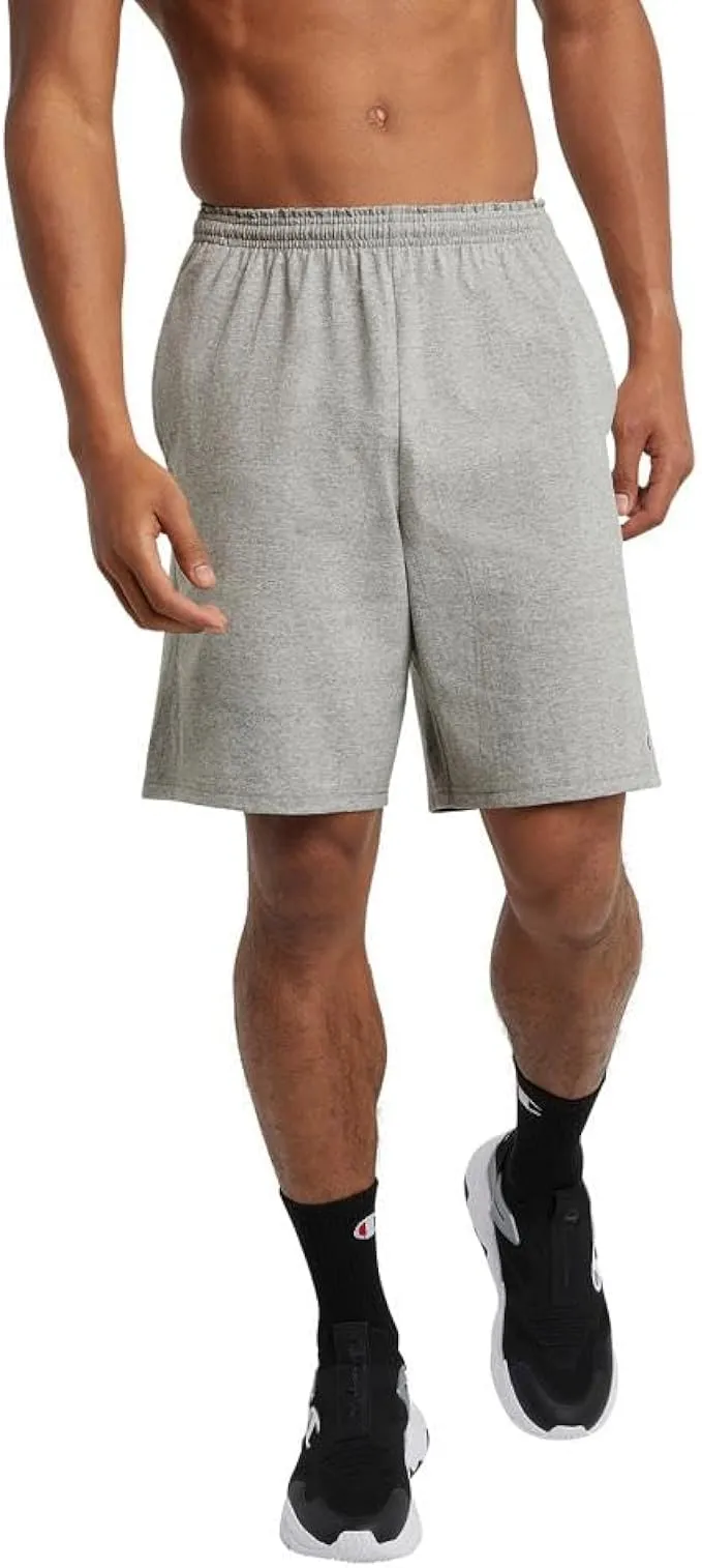 Champion Authentic Cotton Jersey 9-Inch Men's Shorts with Pockets 85653 - Oxford Gray - L