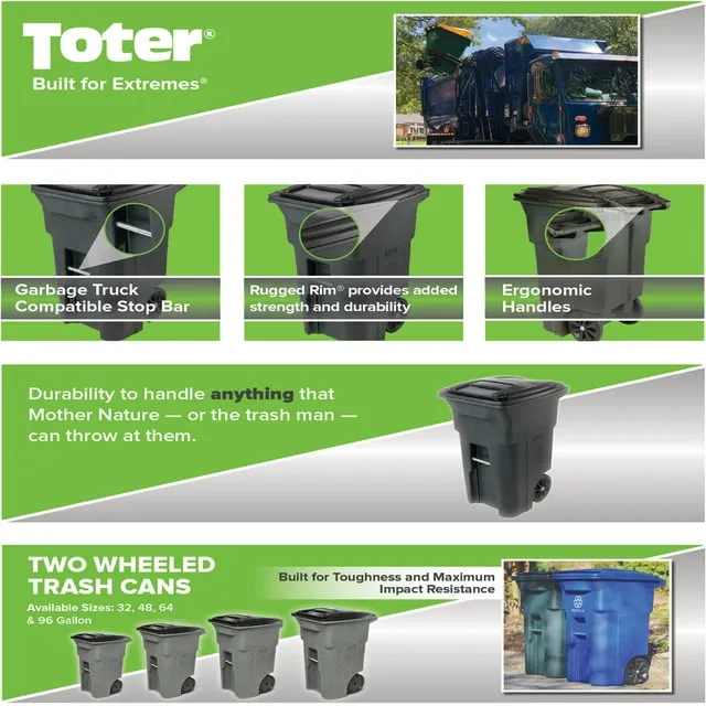 Toter 64 Gal. Trash Can Lid