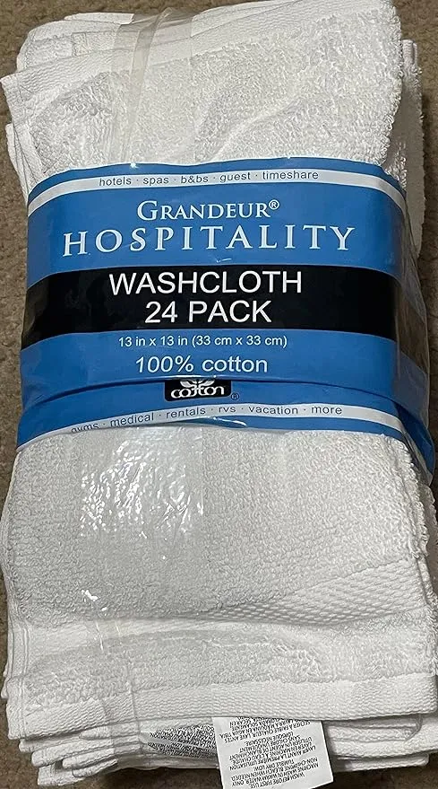 Grandeur Hospitality Towels, Wash Cloth 24-Piece