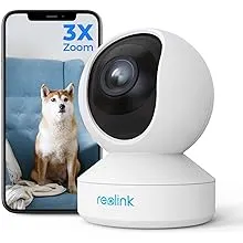 REOLINK Indoor Security Camera, 5MP Super HD Plug-in WiFi Camera with PTZ, Auto Tracking, Human/Pet AI, Ideal for Baby Monitor/Pet Camera/Home Security, Dual Band WiFi, Local Storage, E1 Zoom