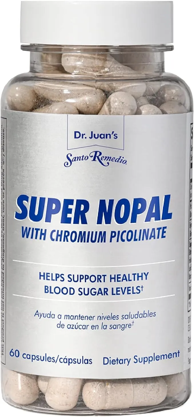 Santo Remedio's Super Nopal, Exclusive Formula with Nopal, Gurmar (Gymnema Silvestre), and Vanadyl Sulfate. 60 Capsules (30 Servings)