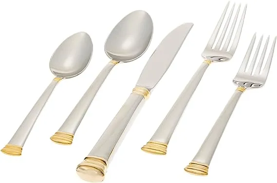 Lenox Eternal Gold Flatware 5-Piece Place Setting, Service for 1 , Stainless -