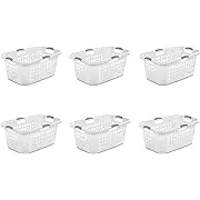 Sterilite White Plastic Laundry Basket Pack of 6