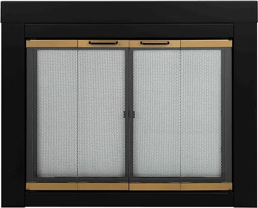 Pleasant Hearth AR-1021 Arrington Fireplace Glass Door, Black, Medium