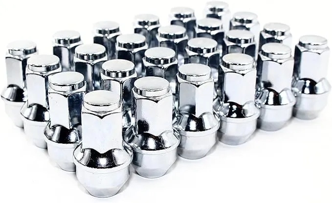 Set of 24 Veritek 14x2.0mm 13/16 Hex 2 Inch Chrome OEM Factory Style Large Acorn Seat Lug Nuts for Ford F-150 Expedition Lincoln Navigator Factory Wheels