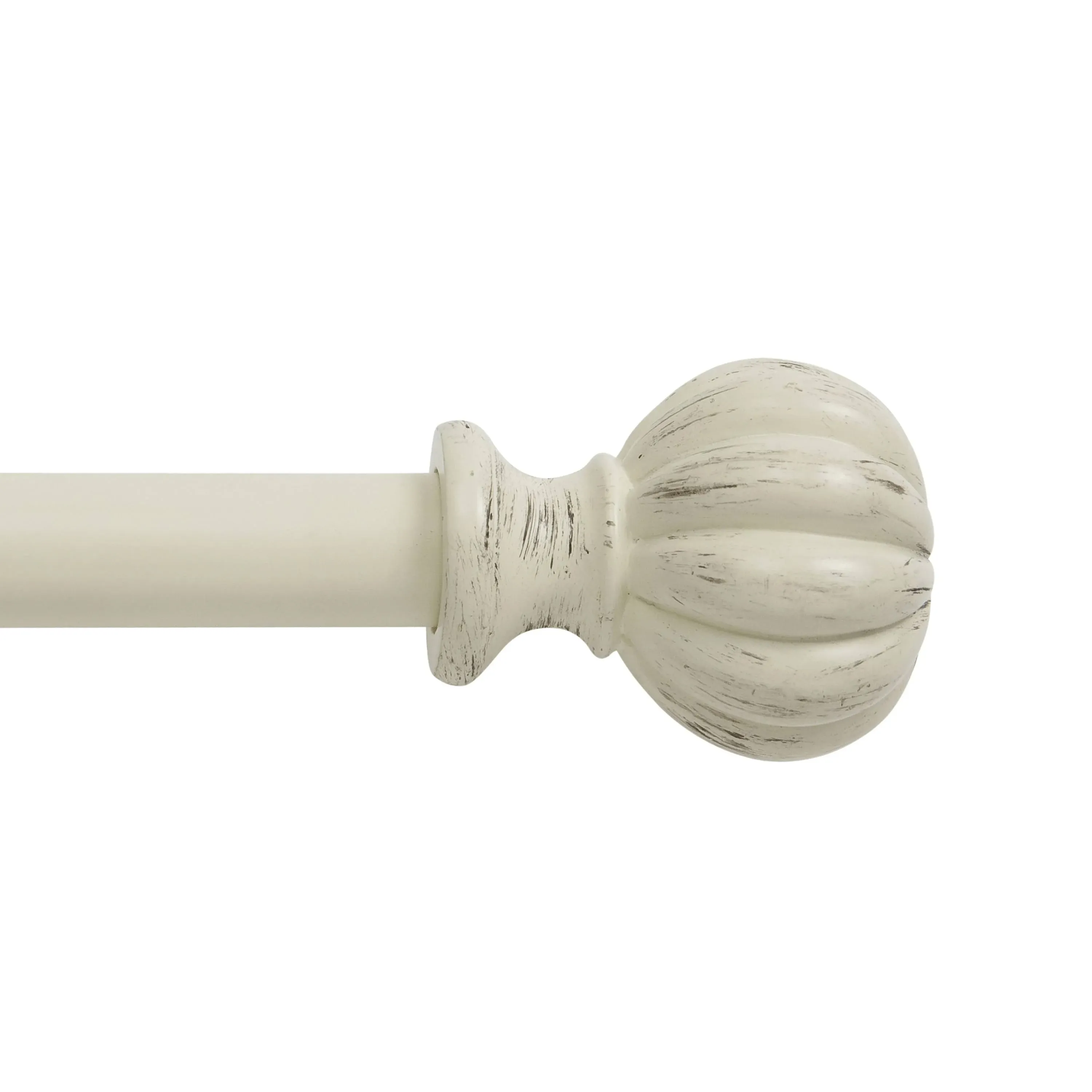 Kenney KN71631 Rachel Fluted Knob End Standard Decorative Window Curtain Rod, 28-48" Adjustable Length, Italian Pewter Finish, 5/8" Diameter Steel Tube