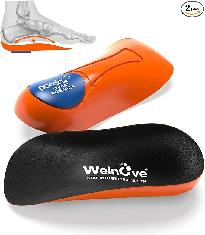 Heel Cushion Cups with Arch Support - (FSA or HSA eligible) Welnove Gel Heel Cushion for Plantar Fasciitis Relief, Heel Pain, Achilles Tendonitis, Heel Spur, Heel Support for Women 9.5-13 & Men 8.5-12