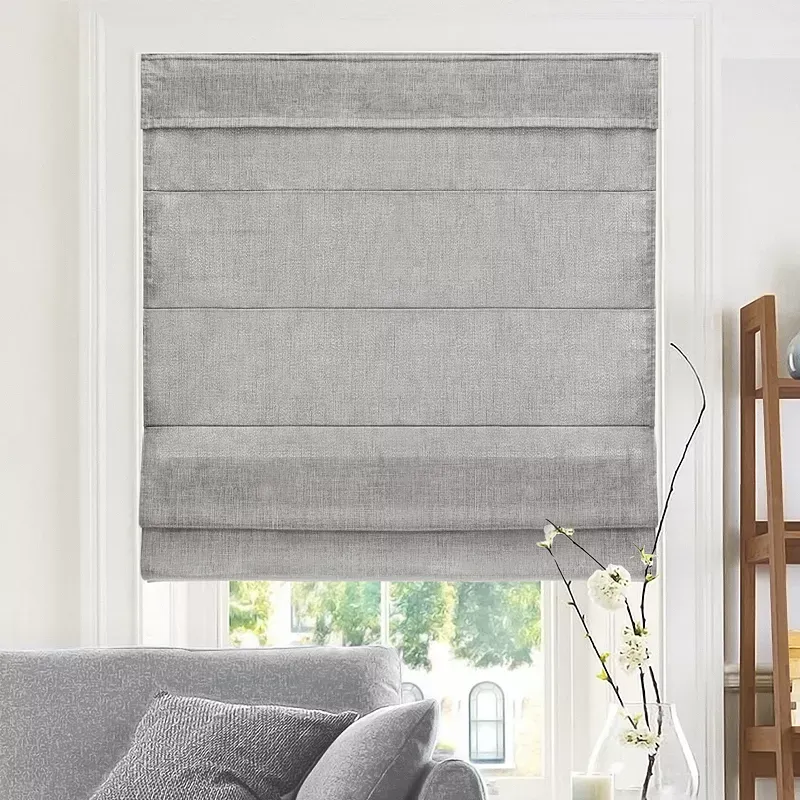 CHICOLOGY Roman Shades for Windows , Window Treatments , Roman Shades , Roman Window Shades , Room Darkening Shades , Window Shades , 34"W X 64"H , Belgian Snow (Privacy & Light Filtering)