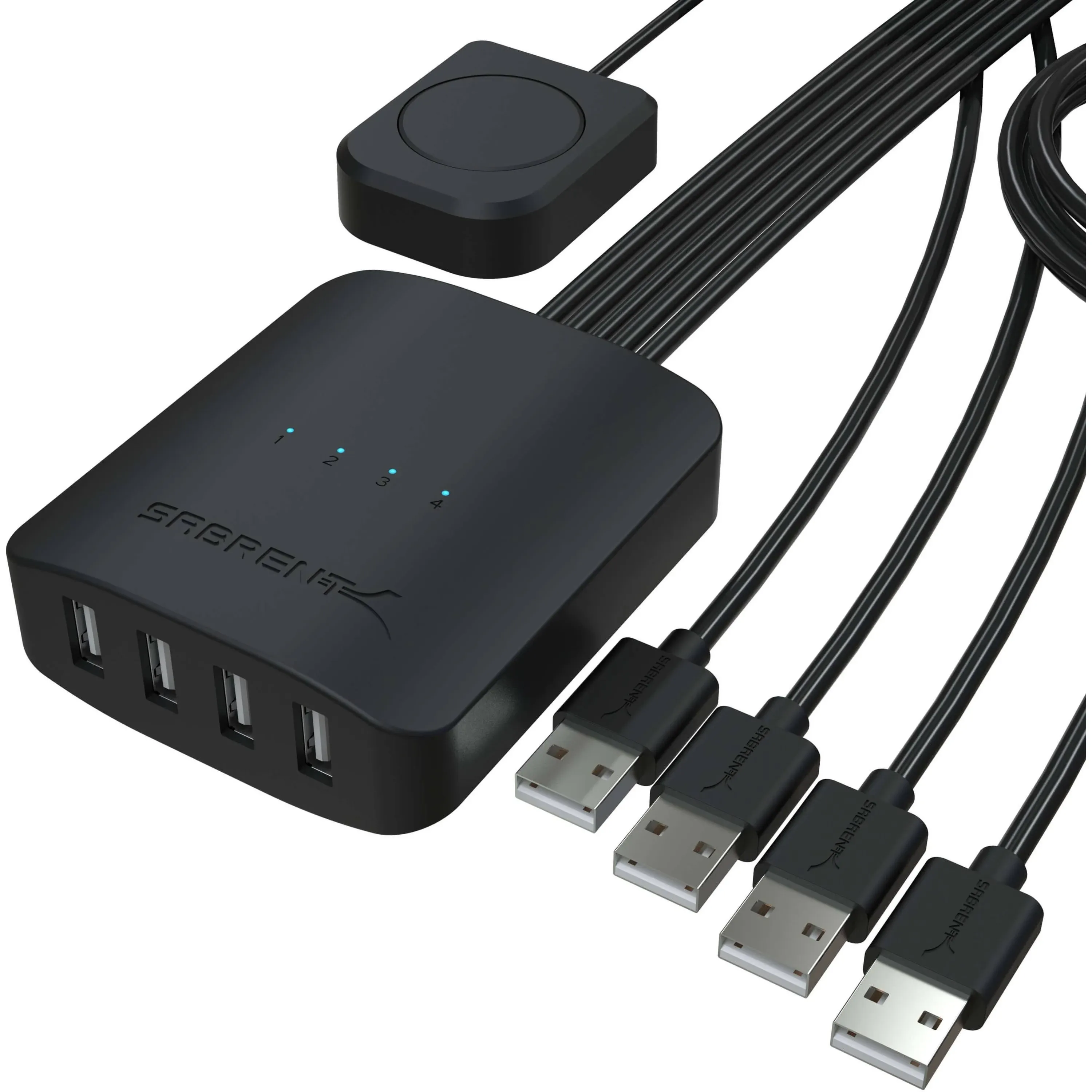 SABRENT USB 2.0 Sharing Switch up to 4 Computers and Peripherals LED Device Indicators (USB-USS4)