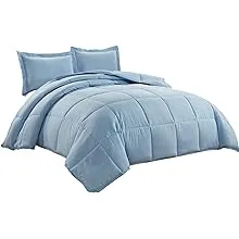 Chezmoi Collection 3-Piece All-Season Down Alternative Comforter Set, Size: Oversized Queen, Blue