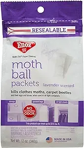 Enoz Moth Balls, Lavender Scented, Packets - 12 oz