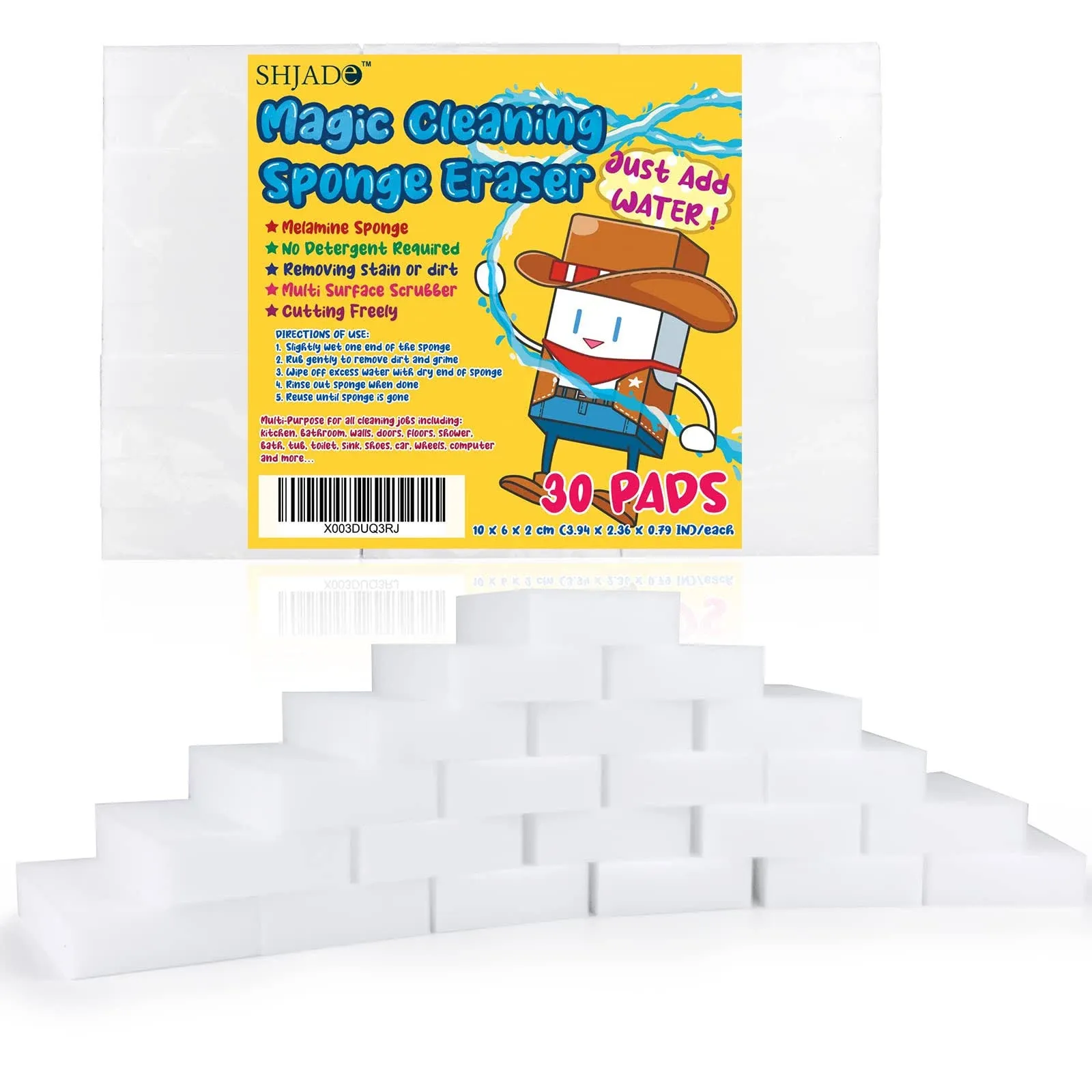 Magic Sponges Cleaning Eraser, 30 Pack Melamine Foam Cleaning Pads, Multi-Functional Household Cleaning Sponges for Kitchen, Bathroom, Bathtub, Sink, Furniture, Wall Cleaner