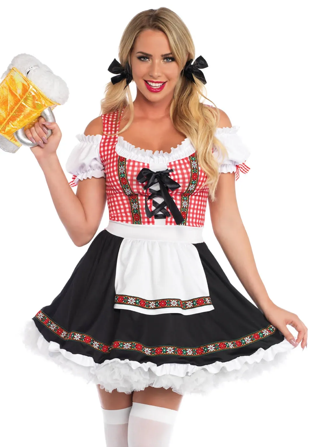 "Couples Oktoberfest Beer Costume Dirndl Dress Trachtenkleider Lederhosen Maid Oktoberfest Couple German Munich Wiesn Carnival Men's Women's Traditiona"