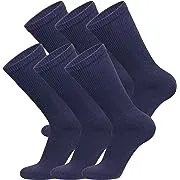 Brooklyn Socks 6 Pairs Diabetic Non-Binding Crew Socks