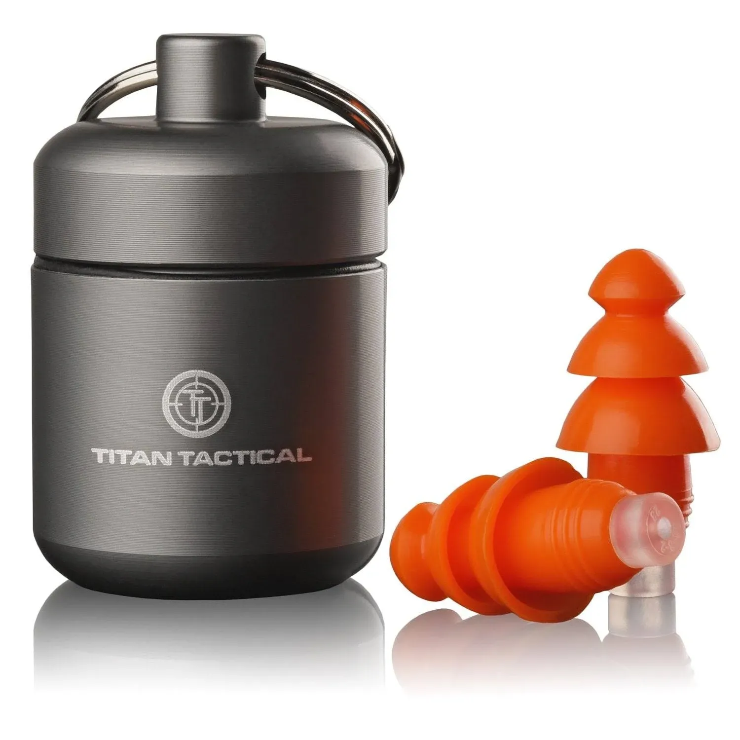 Titan Tactical 29NRR Reusable Shooting Ear Plugs w/ Removable Noise Filter + Heavy Duty Aluminum Case