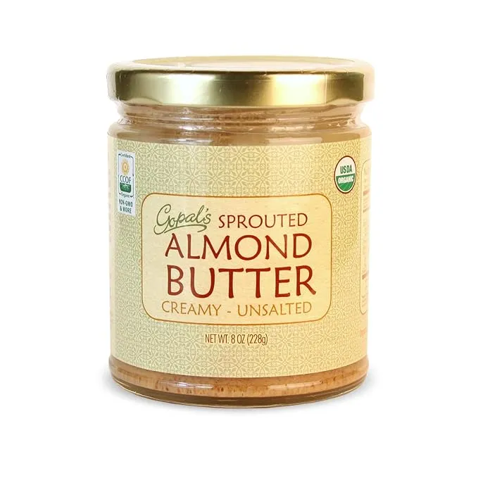 Gopal's
           Organic Sprouted Almond Butter Creamy Unsalted -- 8 oz
        
        
        
        
        
          
          SKU #: 802413000772
          
            Shipping Weight:
              0.9744 lb
            
          
      