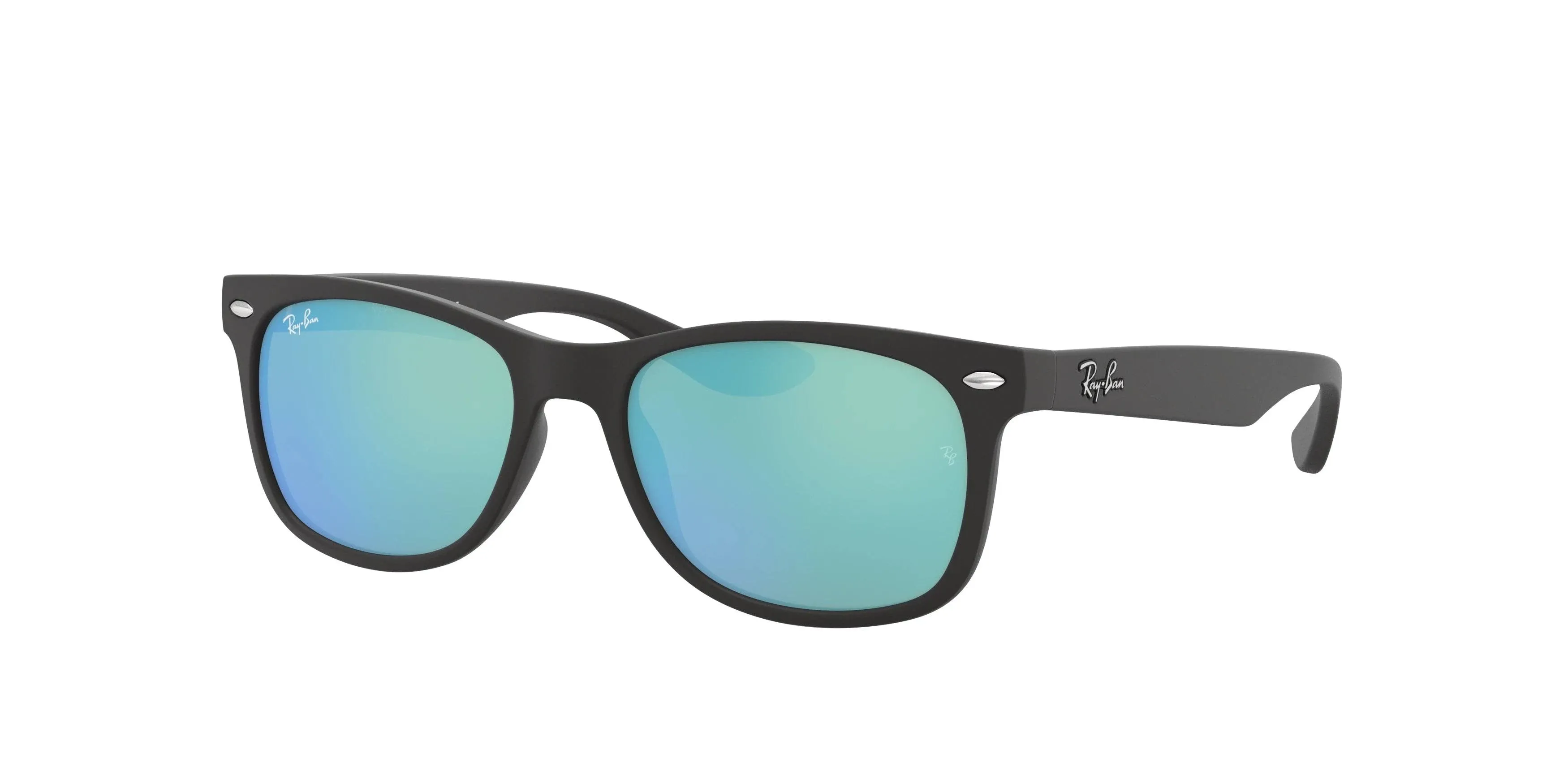 Ray-Ban Junior 47mm Wayfarer Mirrored Sunglasses in Black/Blue Mirror at Nordstrom