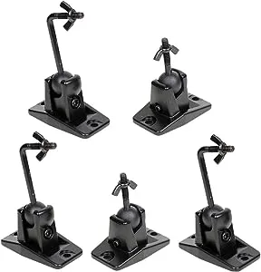 VideoSecu 5 Black Universal Satellite and Audio Speaker Mount Bracket for Wall or Ceiling MS40B5 WM6