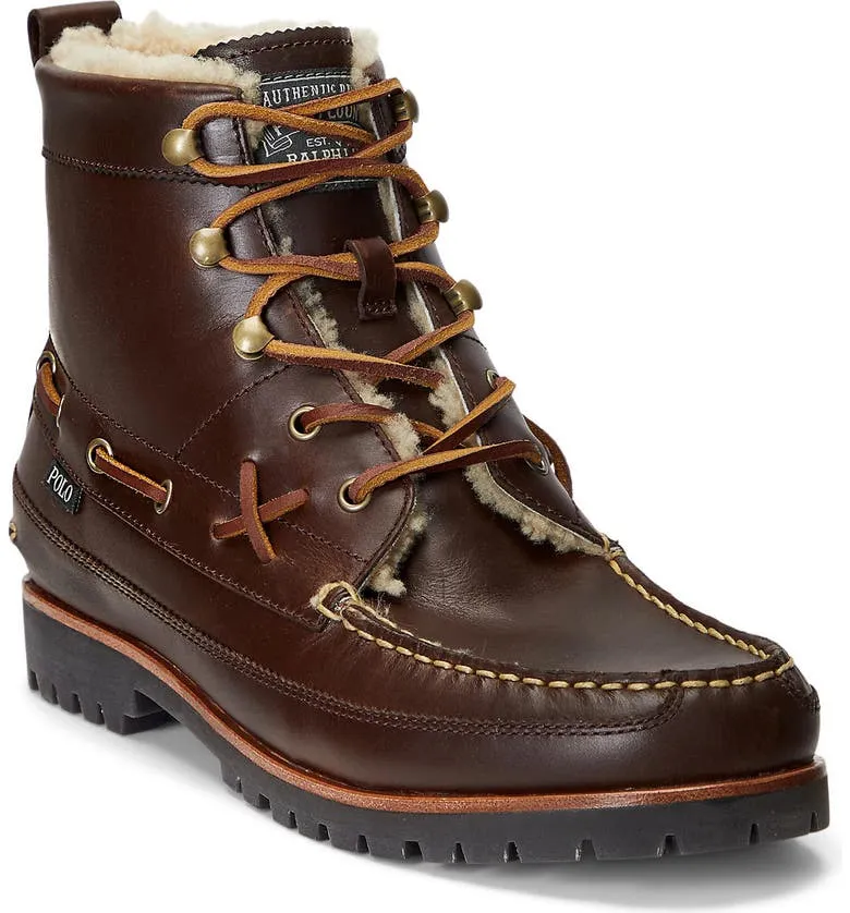 Polo Ralph Lauren Men's Ranger Leather Lace-Up Boots Chocolate Brown