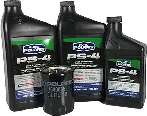 Polaris ATV Full Synthetic Oil Change Kit, 2879323, 2.5 Quarts of PS-4 Engine Oil and 1 Oil Filter 