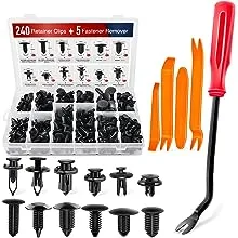 Nilight 240pcs Bumper Retainer Clips with Fastener Remover Car Plastic Rivets Fasteners Push Retainer Kit -Door Trim Panel Clips for Toyota GM Ford