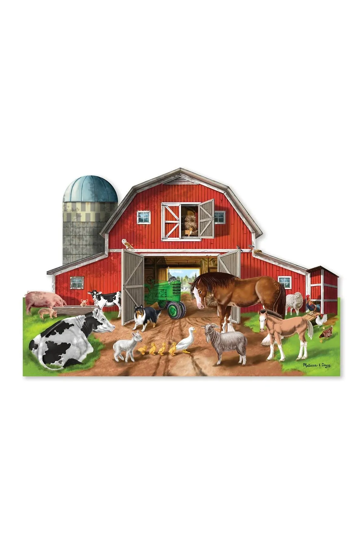 Melissa & Doug Busy Barn Shaped Floor Puzzle (32 Pieces)