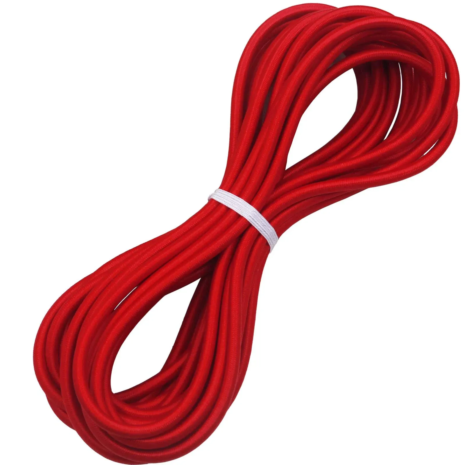 1/4" Elastic Bungee Shock Cords, 50 Feet Marine Grade Kayak Heavy Stretch String Rope & Tie Down Trailer Straps for DIY Projects Red