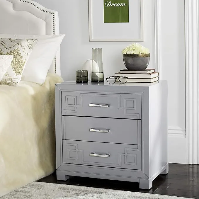 Safavieh Raina Three Drawer Greek Key Night Stand