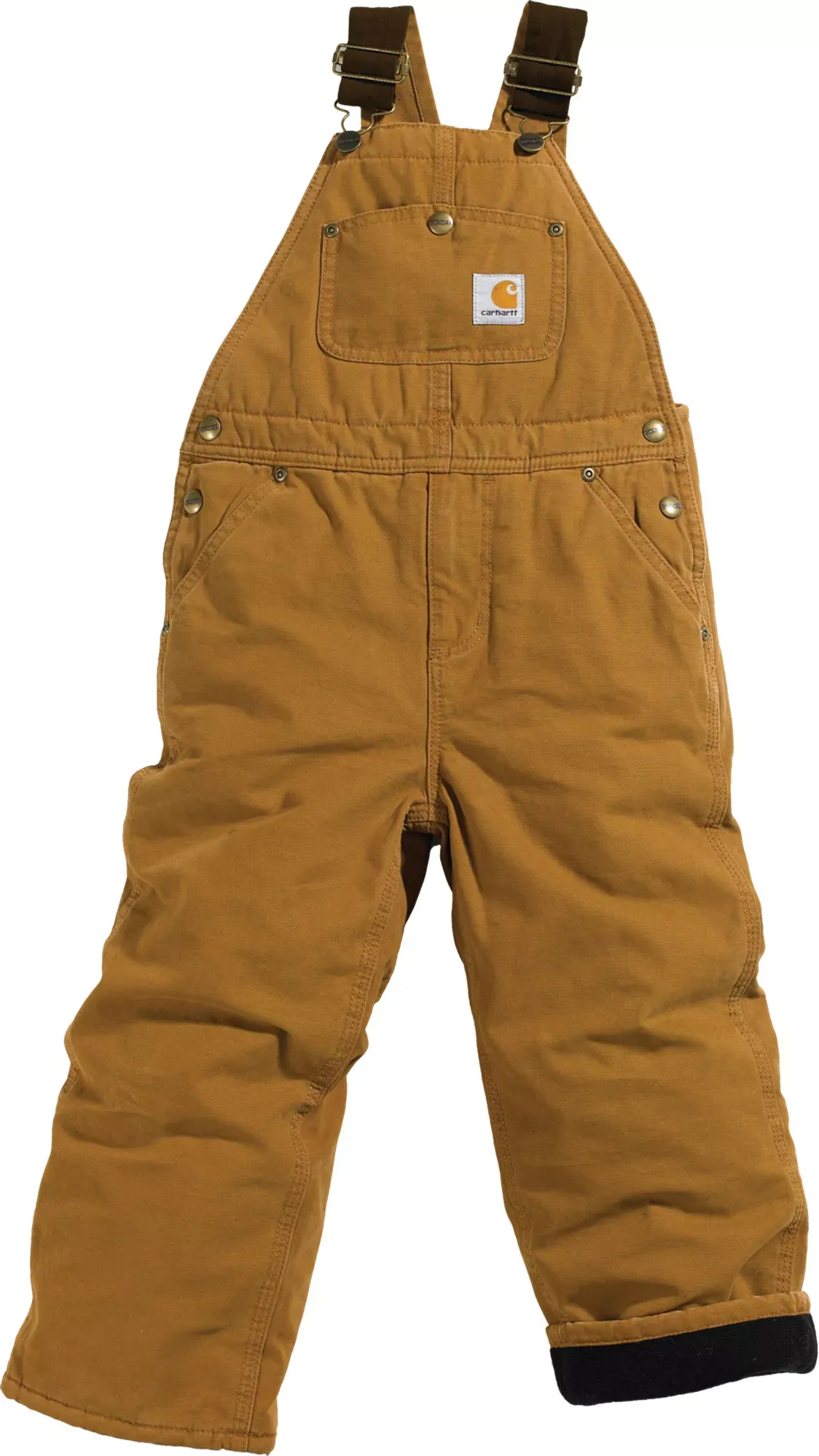 Carhartt Boys' 6 Brown Canvas Quilt Lined Bib Overall